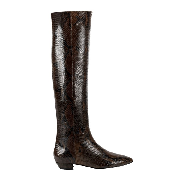 Sigerson Morrison Leather Snake Embossed Knee Boot